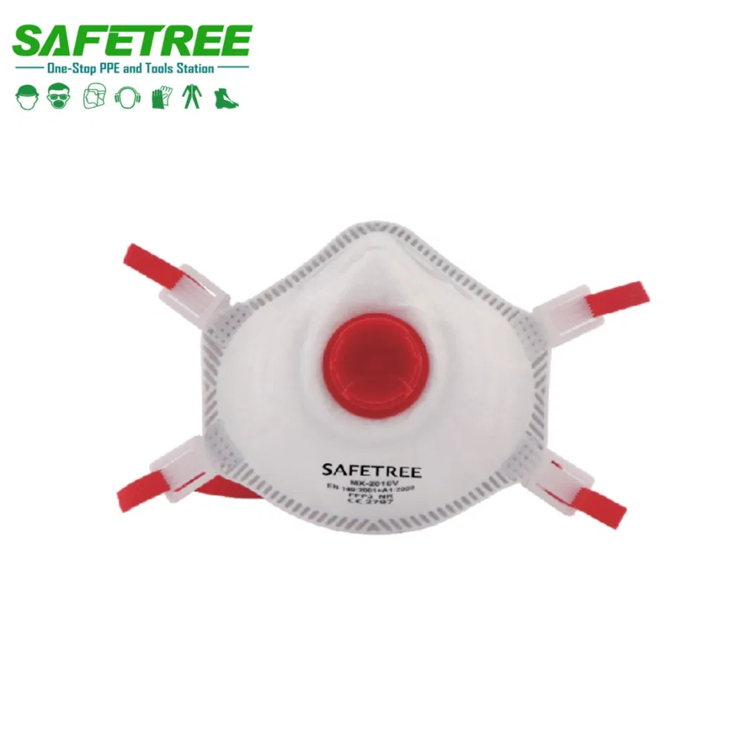 CE En149 FFP3 Safety Dust Mask with Valve Extra Breathable Non Woven Cup Shape Face Respirator